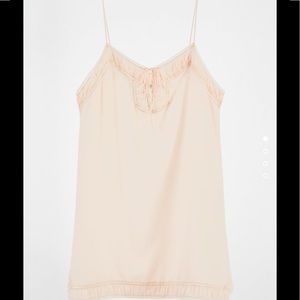 zara 100% silk pink ruched dress nightie